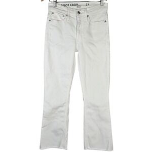 J. Crew 9" mid-rise demi-boot‎ crop jean in white 27 J1752